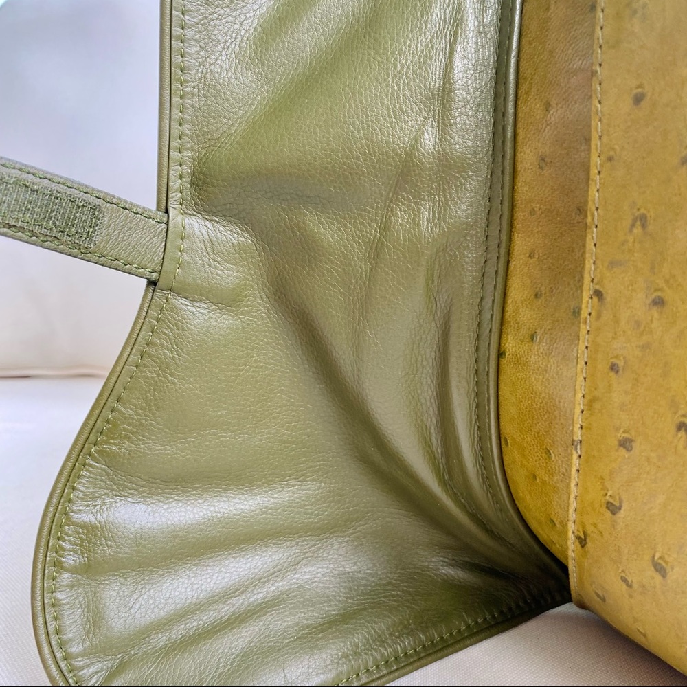 Christian Dior Ostrich Saddle Green Bowler Bag - Picture 7 of 16